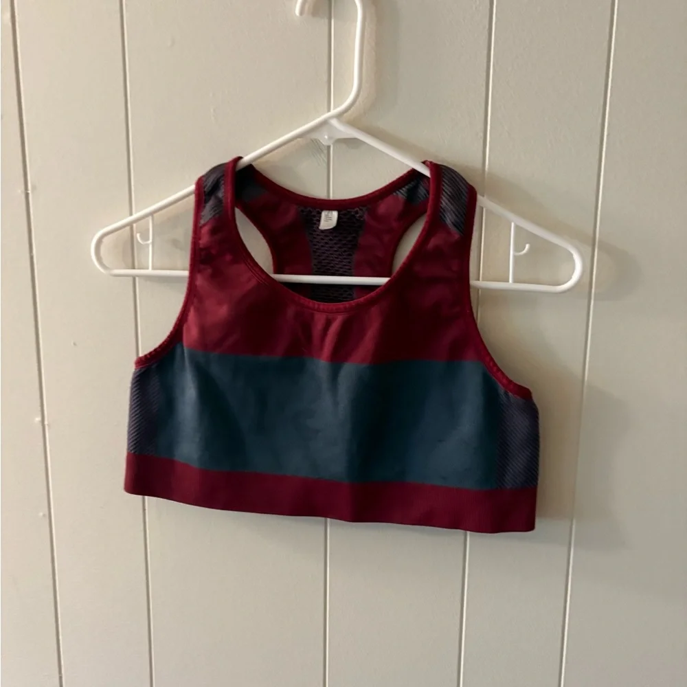 Target Women's Sports Bra - Burgundy and Dark Gray Measures medium - Picture 3 of 6